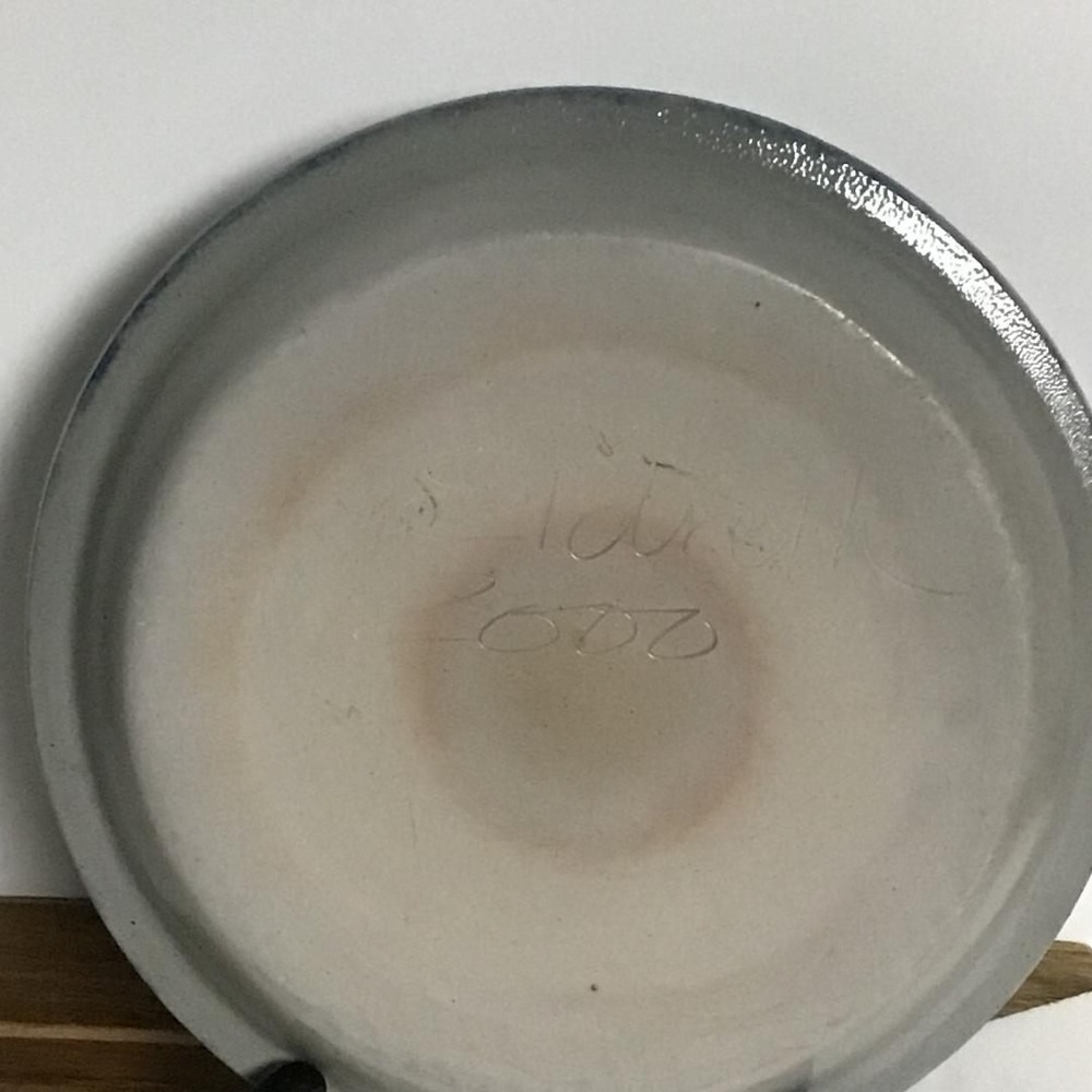 Vintage Eldreth Salt Glaze Santa Christmas Tree Stoneware Plate 2000 11"Folk-Art - Picture 8 of 9